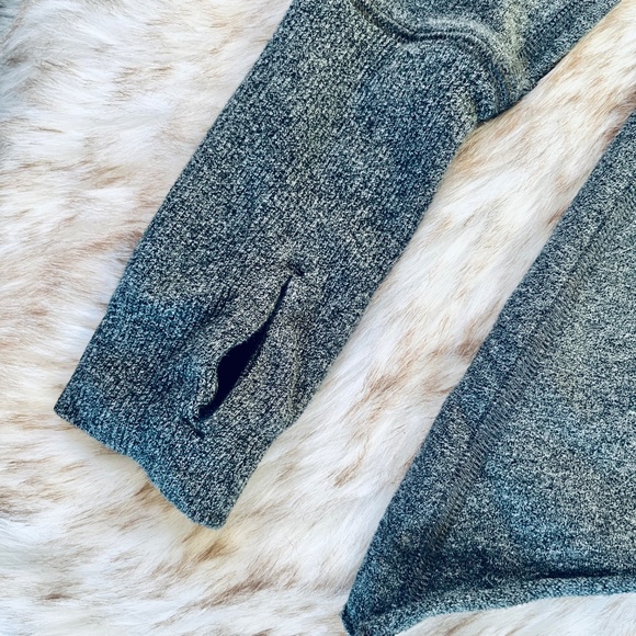 Lululemon Tea Lounge Pullover Heathered Coal Sharkbite Sweatshirt Thumbhole - Picture 3 of 7